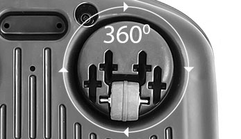 THOMAS DryBOX Amfibia Family, передні ролики, що обертаються на 360 градусів, допомагають пилососу легко долати перешкоди