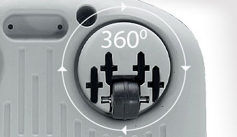 Передні ходові ролики EasyDrive обертаються на 360 градусів і забезпечують легкість пересування пилососа