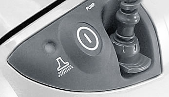 Rubberized control buttons.